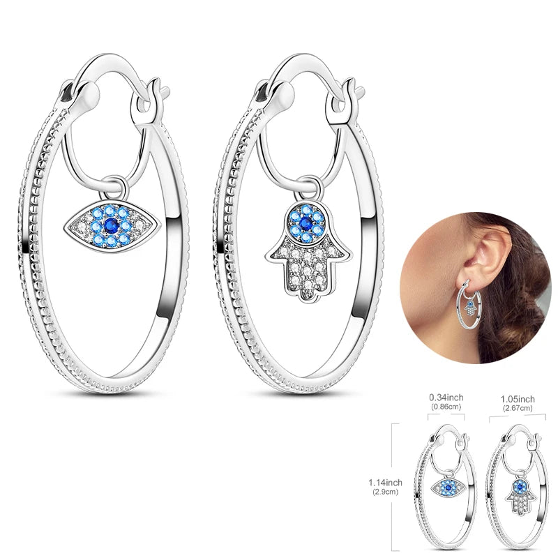 Creolen 925 Silber Ohrringe Zirkonia | Hypoallergen | Luxus Ohrstecker Geschenk