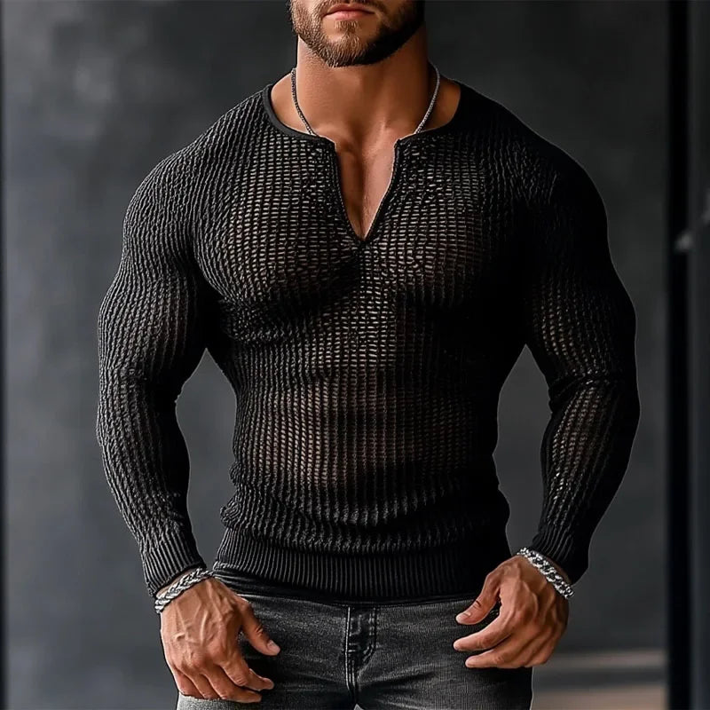 Fetisch Fashion Männer Oberteil Sexy Shirt Herren Body Hemd Transparent Clubwear