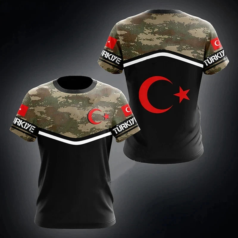 Herren T-Shirt Fashion Türkei Fan Trikot Rundhals Unisex Sommer Streetwear
