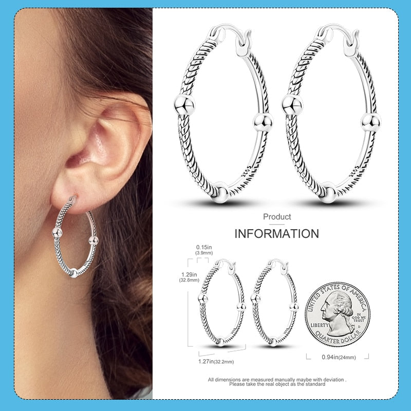 1 Paar Creolen aus 925 sterling Silber Ohrringe Ohrschmuck Zirkonia Ohrstecker