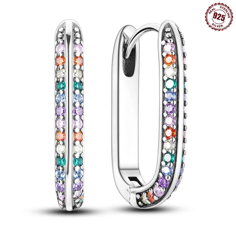 Funkelnde 925er Silber Creolen m. Zirkonia | Luxus-Qualität | Trend Ohrringe