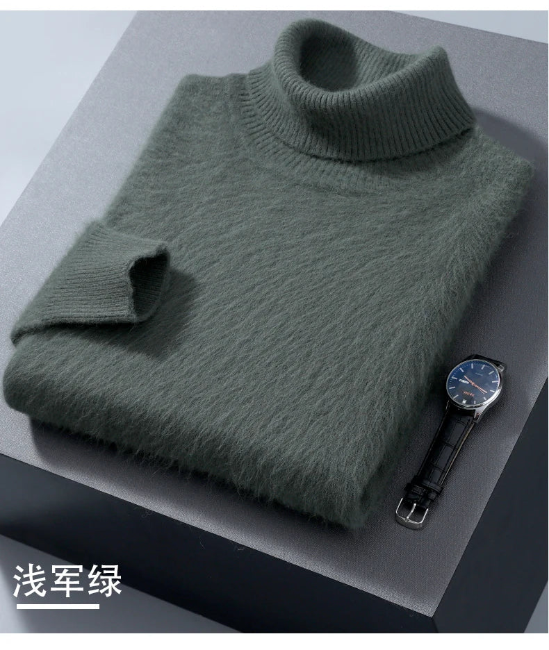 Herren Rollkragen Pullover Sweatshirt Langarm Pulli Sweater Shirt 100% Kaschmir