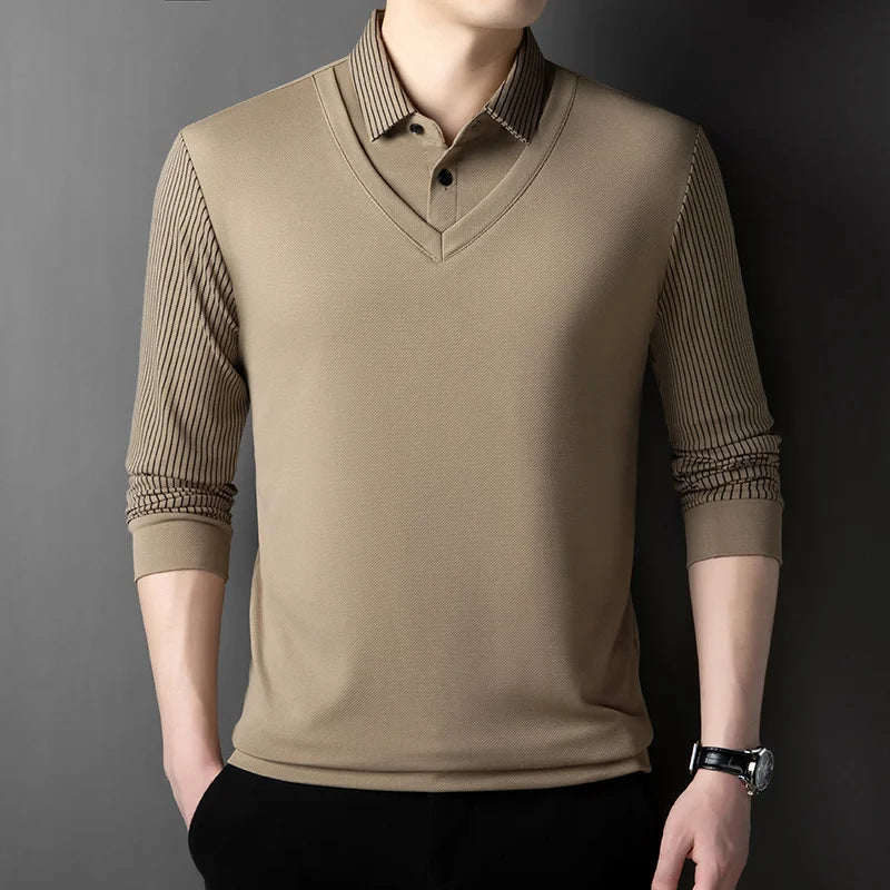 Herren Poloshirt POLO Shirt T-Shirt Langarm Zipper Hemd Fashion Polohemd Top NEU