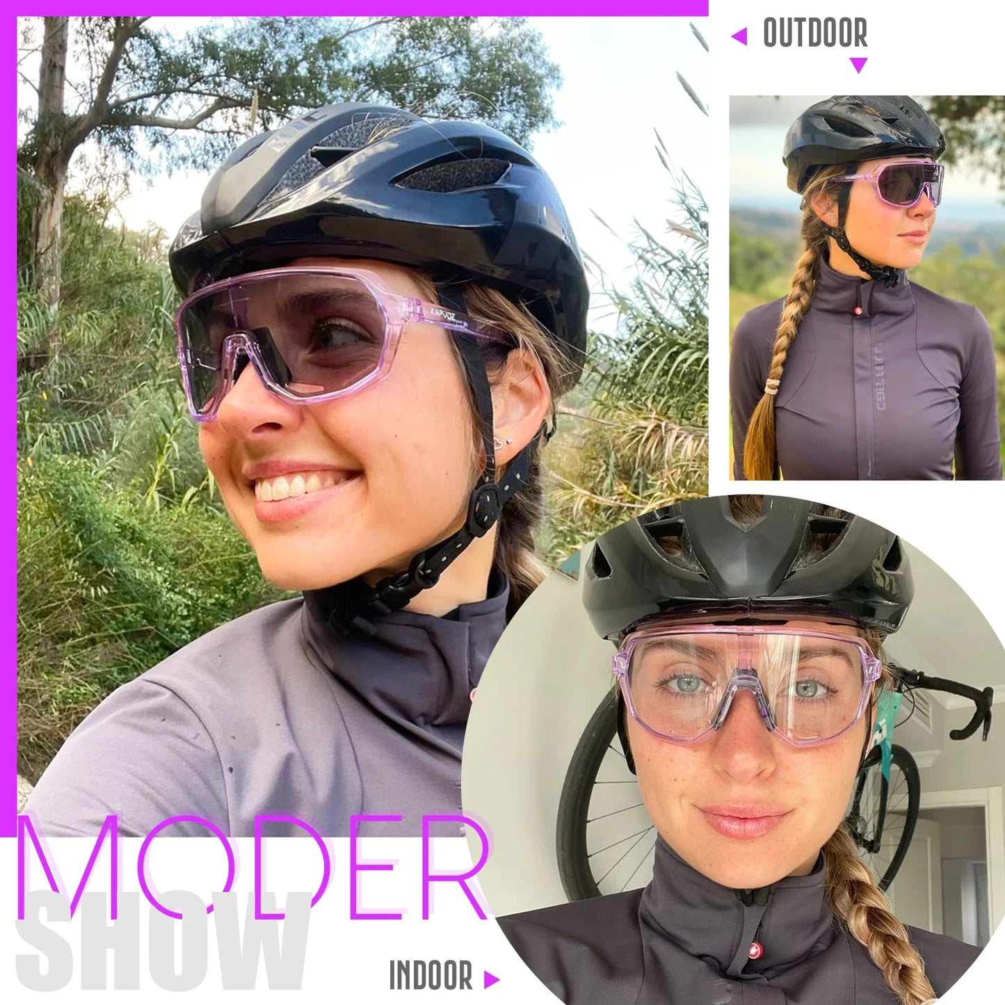 Fahrradbrille Klare Sonnenbrille polarisierte Brille Multi Spiegelbrille UV400