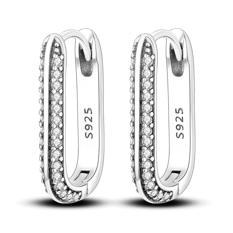 Creolen 925 Silber Ohrringe Zirkonia | Hypoallergen | Luxus Ohrstecker Geschenk