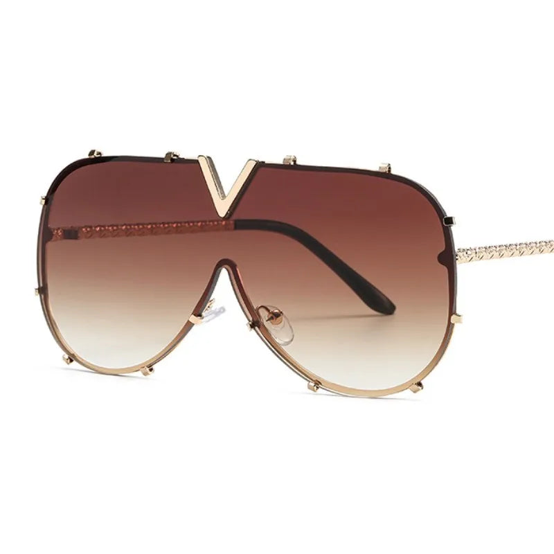 Damen Sonnenbrille Designer Luxus Brille Quadratische Gläser Vintage UV400
