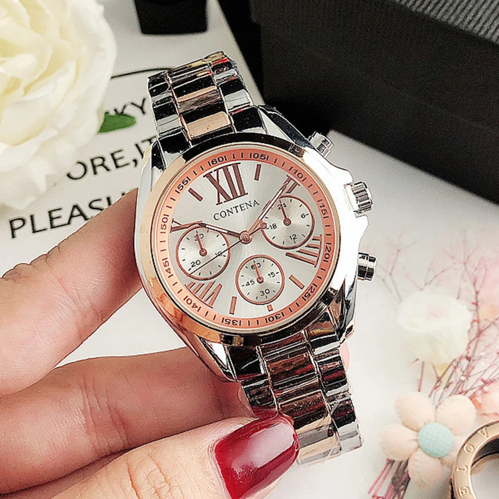 Damen Armbanduhr Fashion Luxus Quartz Armband Uhr Chronograph Business Schmuck