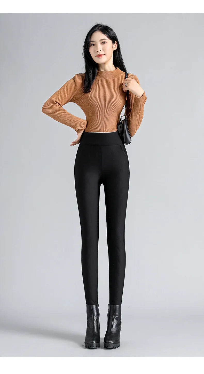 Frauen Hose Winter Leggins Warm Thermohose Innenfleece Leggings Strumpfhose