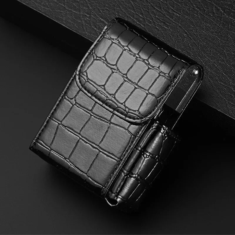 Zigarettenetui Etui 20 Zigaretten Dose Metall Box Mini Kunst Leder Gadgets