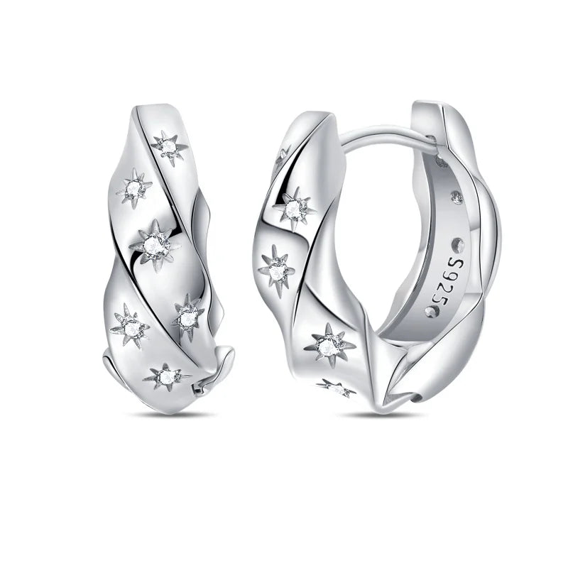 Creole Argento 925 Sterling Zirconi | Orecchini Eleganti Ipoallergenici Regalo