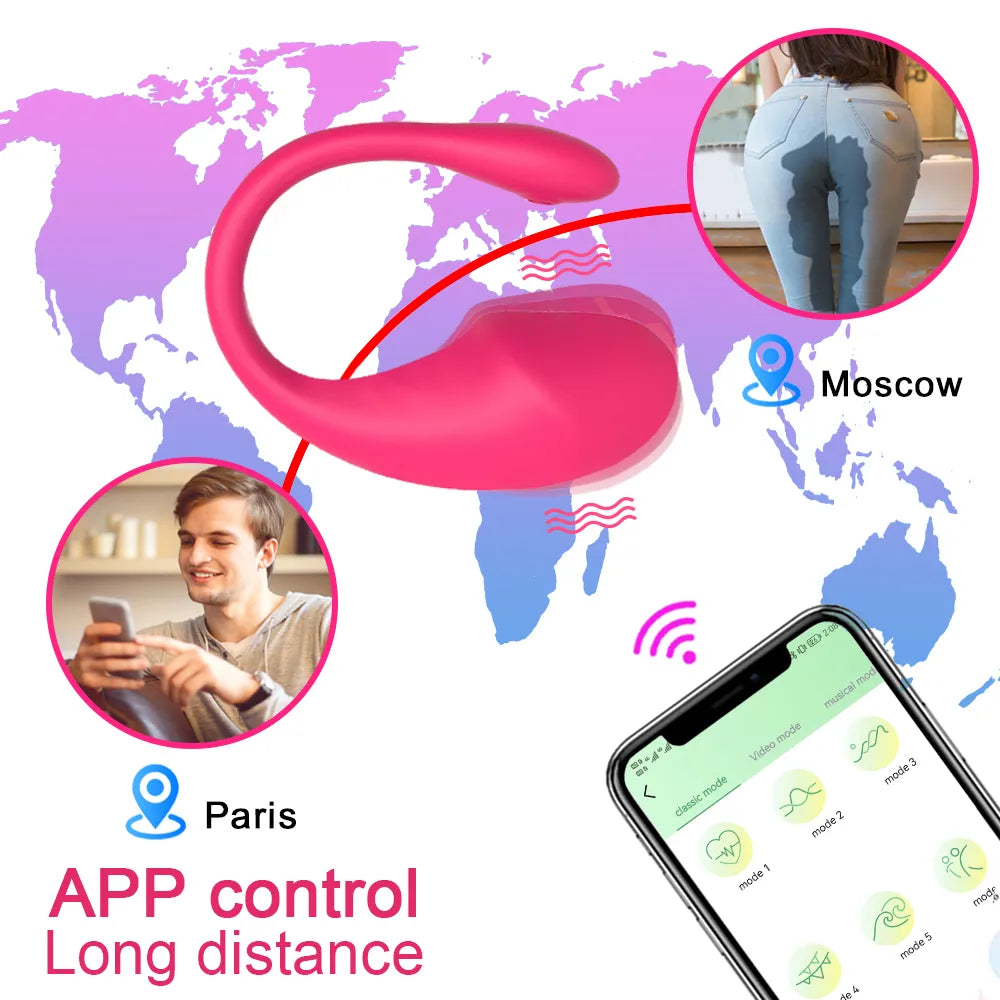 Drahtlose-Bluetooth Silikon Dildo G-Punkt Vibrator Sexspielzeug Frauen Klitoris