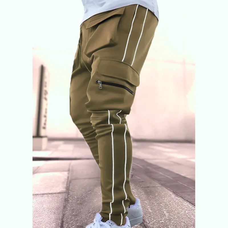 Herren Sporthose Jogger Jogginghose Sweatpants Trainingshose Cargo Hose mit Zip