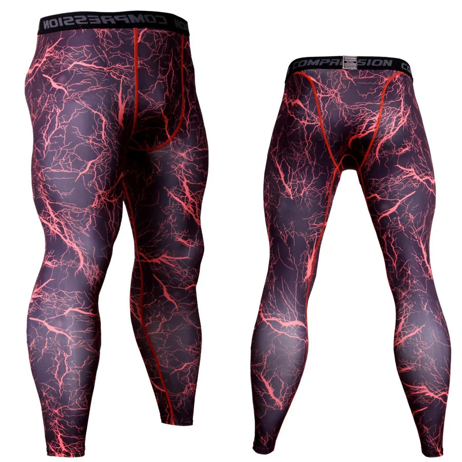Pantaloni a Compressione da Uomo Leggings Calcio Corsa Palestra Leggins Calza