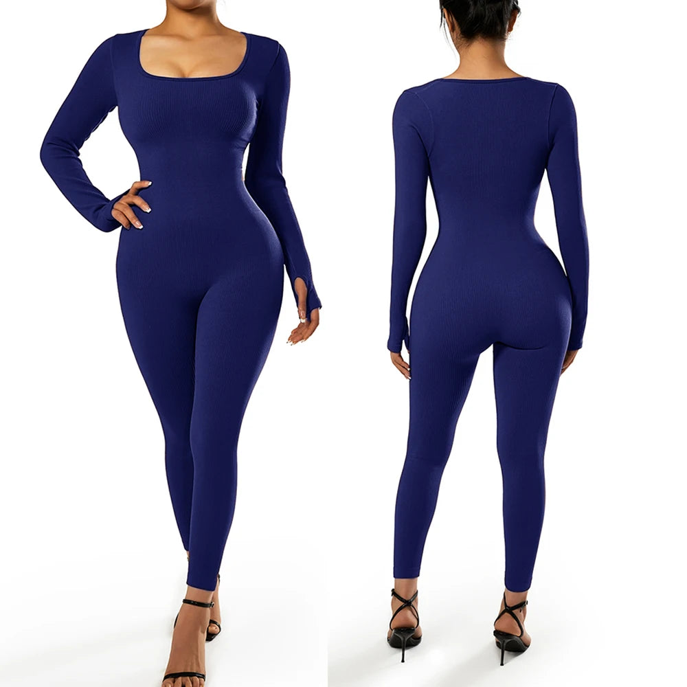 Damen Overall Bodycon Jumpsuit Streetwear Fitness-Strampler Playsuit Bodysuit