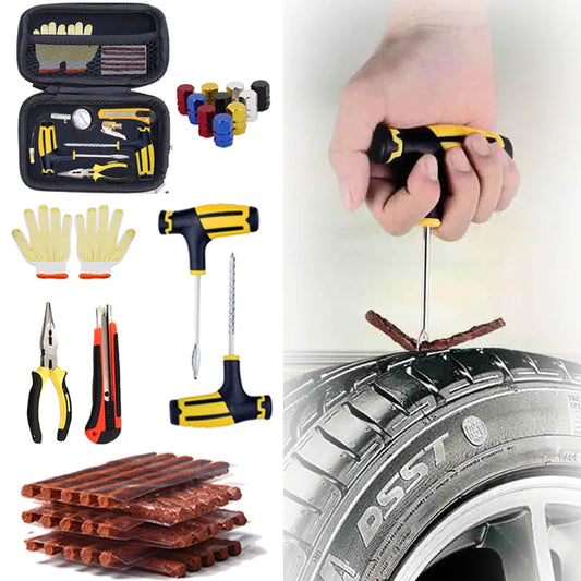 Auto Reifenreparatur Set PKW Pannenset Flickzeug + Zange Reparatur-Set Motorrad