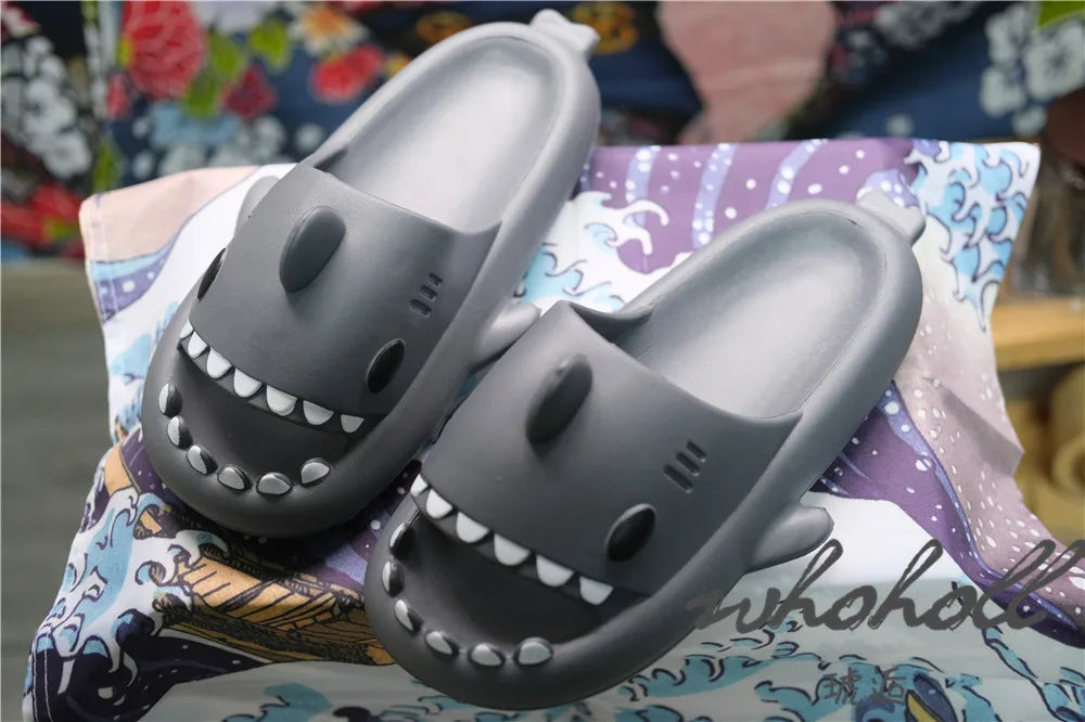 Shark Slippers Badelatschen Frauen Hausschuhe Anti-Rutsch Flip Flops Sandalen