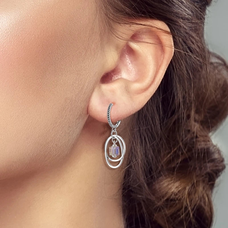 Orecchini a Cerchio in Argento 925 Sterling con Zirconi | Creole Brillanti