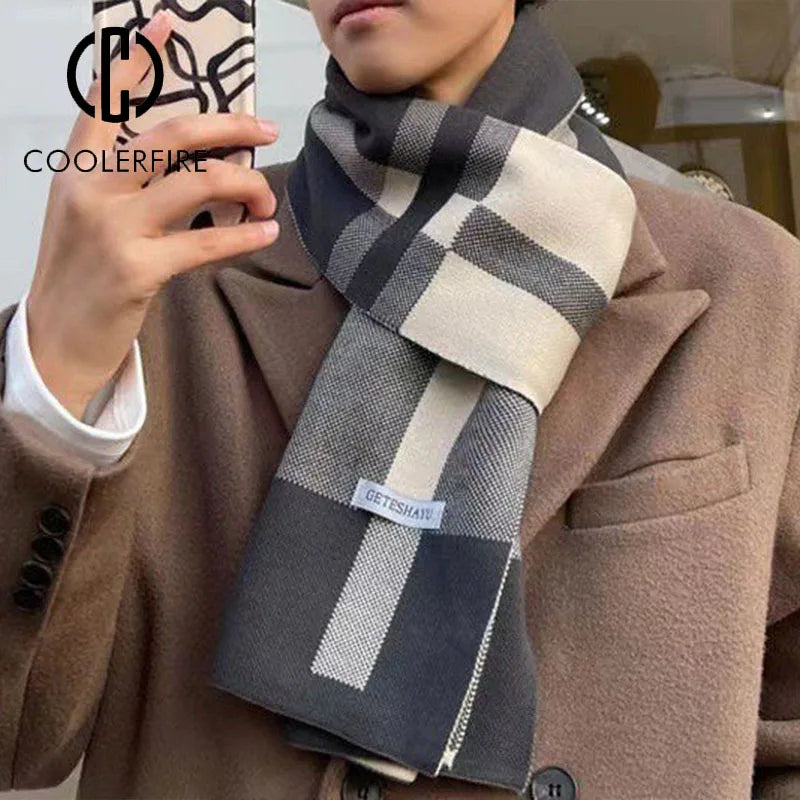 Herren Schal Winterschal Stola Schlauchschal Halstuch Wollschal Strickschal Loop