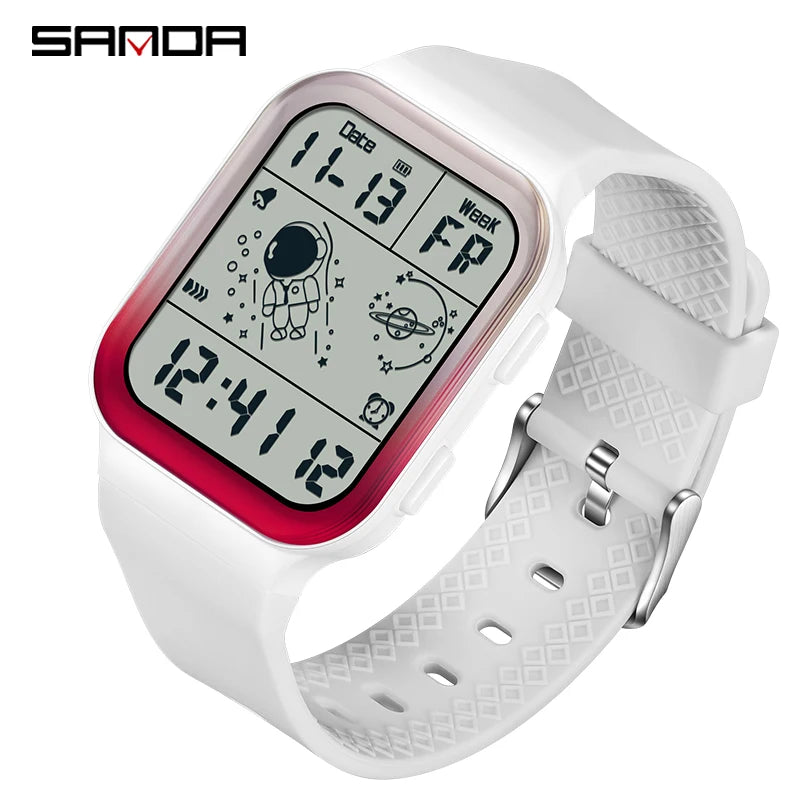 Herren Armbanduhr Digital Uhr Silber Edelstahl Quarzuhr Luxus Chronograph