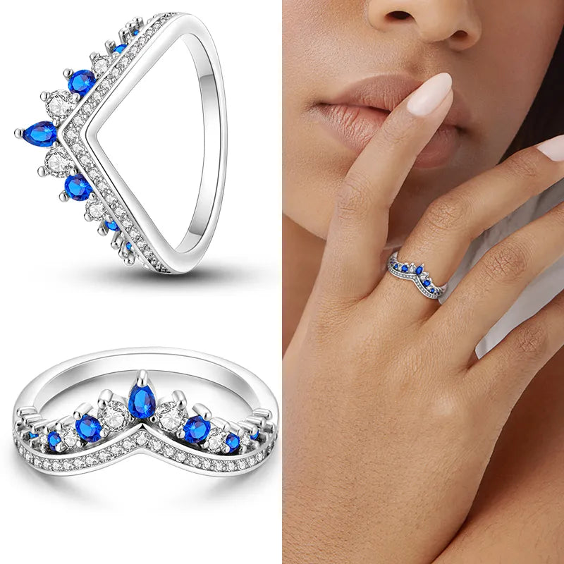 Massiv Sterling Silber 925 Ring filigran Fashion Damenring mit AAA Zirkonia