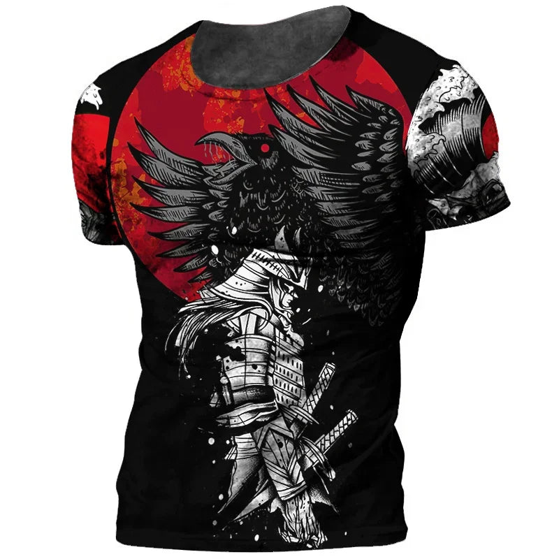 Fashion Herren Samurai Harajuku Vintage T-Shirt Unisex Streetwear Tank Top