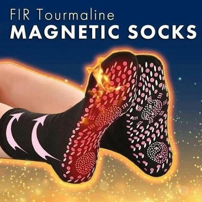 5 Selbsterwärmende Turmalin-Magnet Socken Therapie Magnetfeldtherapie Fußmassage