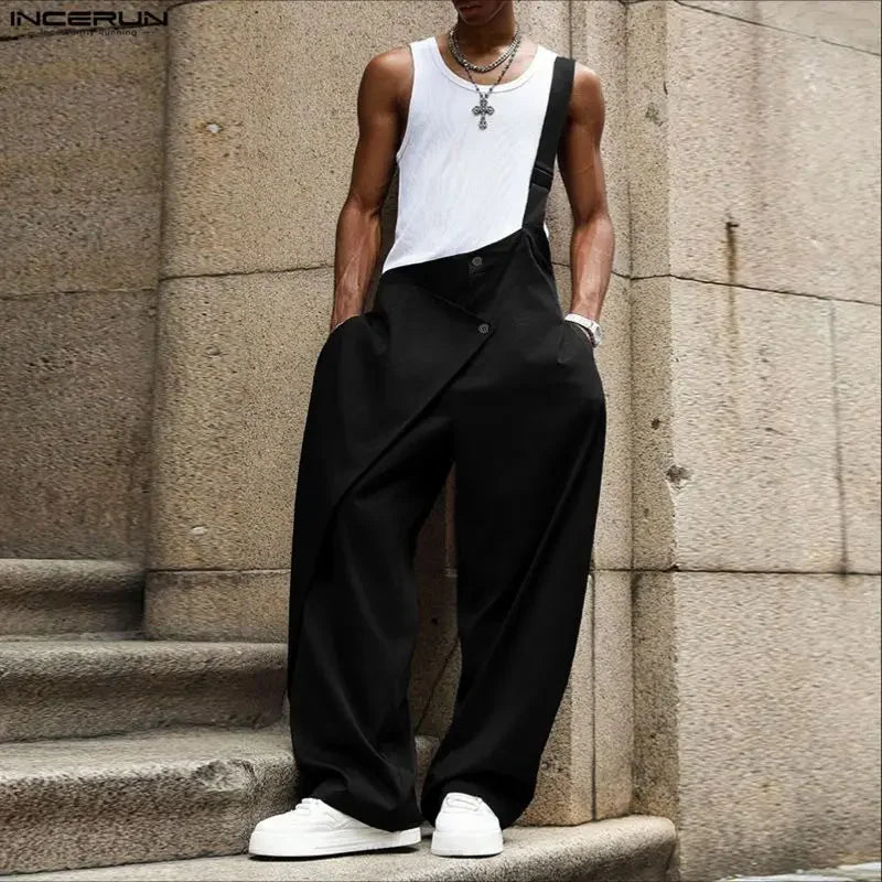 Männer Latzhose Hose Harems Pumphosen Pluderhosen Jogger Overalls Streetwear