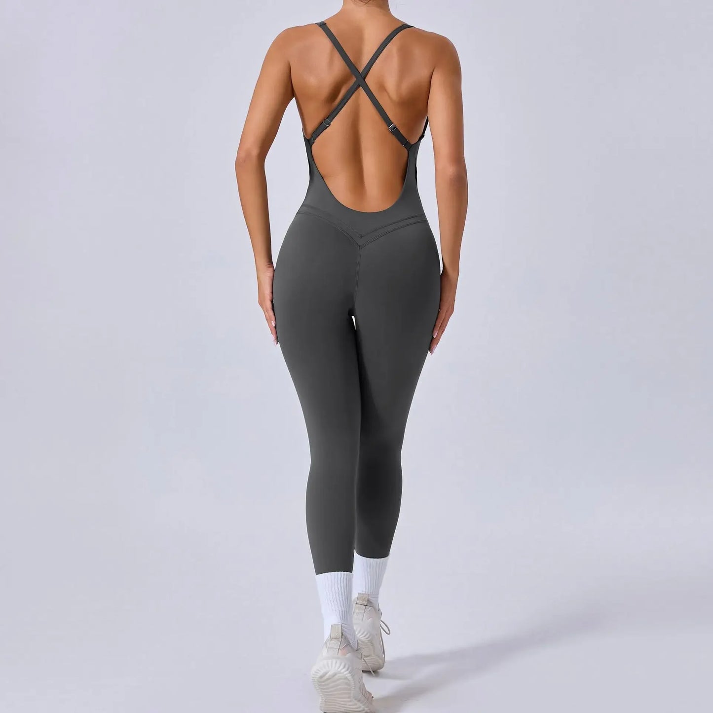Tuta intera Sportiva Donna Rompers Pantaloni Yoga Palestra Sexy Jumpsuit Tutina