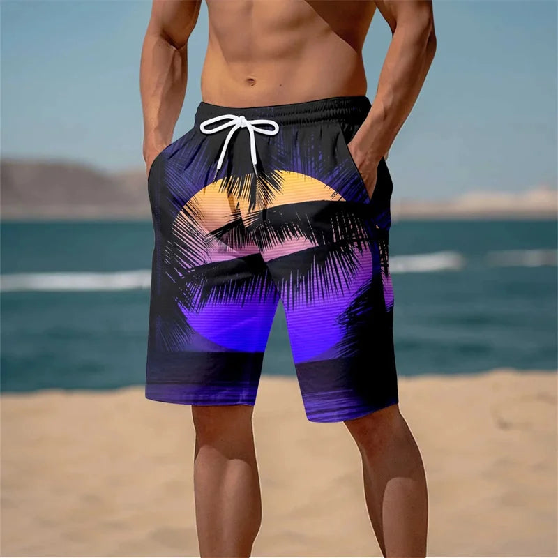 Hawaii-Badehose Herren Badeshort Kurzehose Shorts Schwimmhose 100% Polyester
