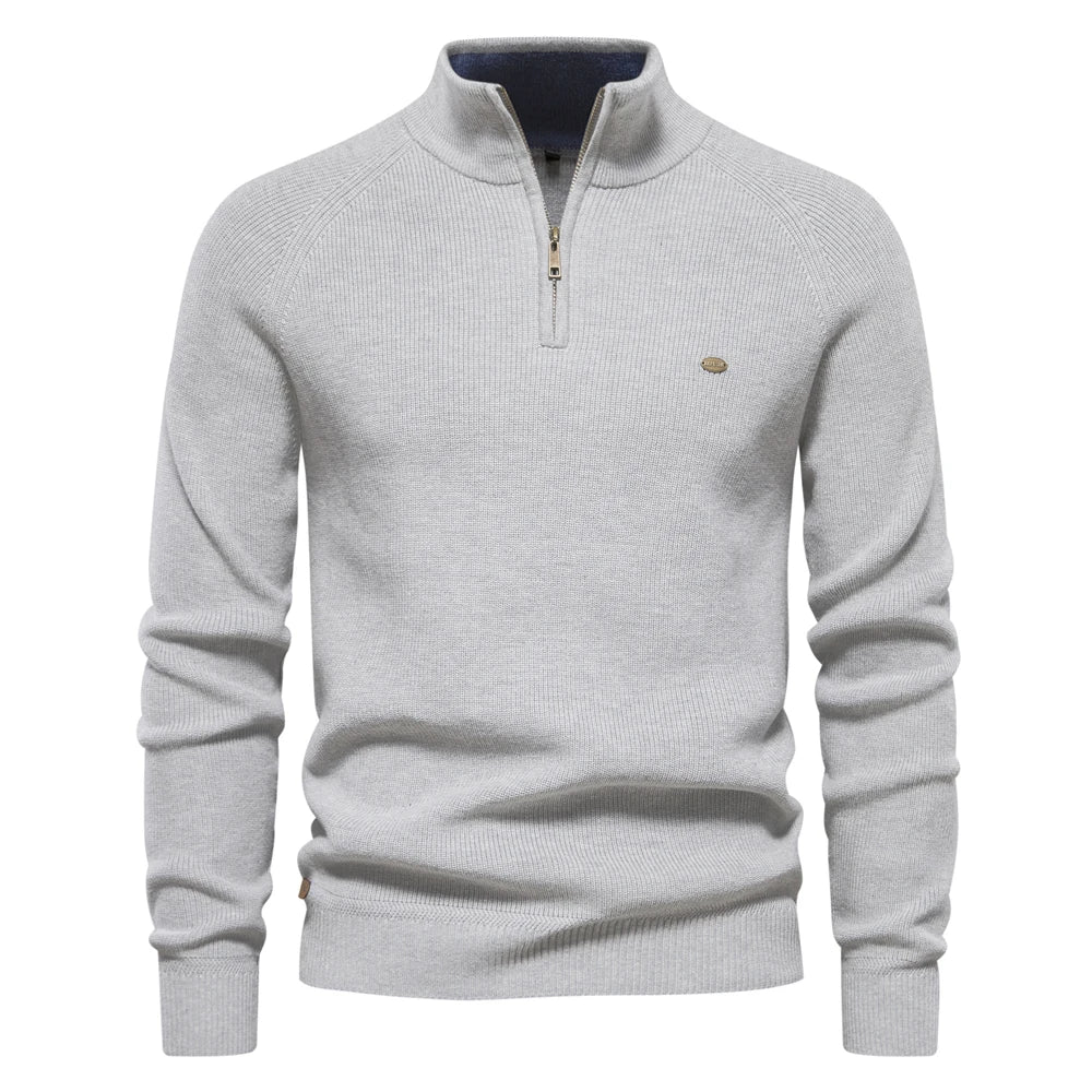 Herren Pullover Sweatshirt Troyer Pulli Sweater Stehkragen Zipper Langarmpulli