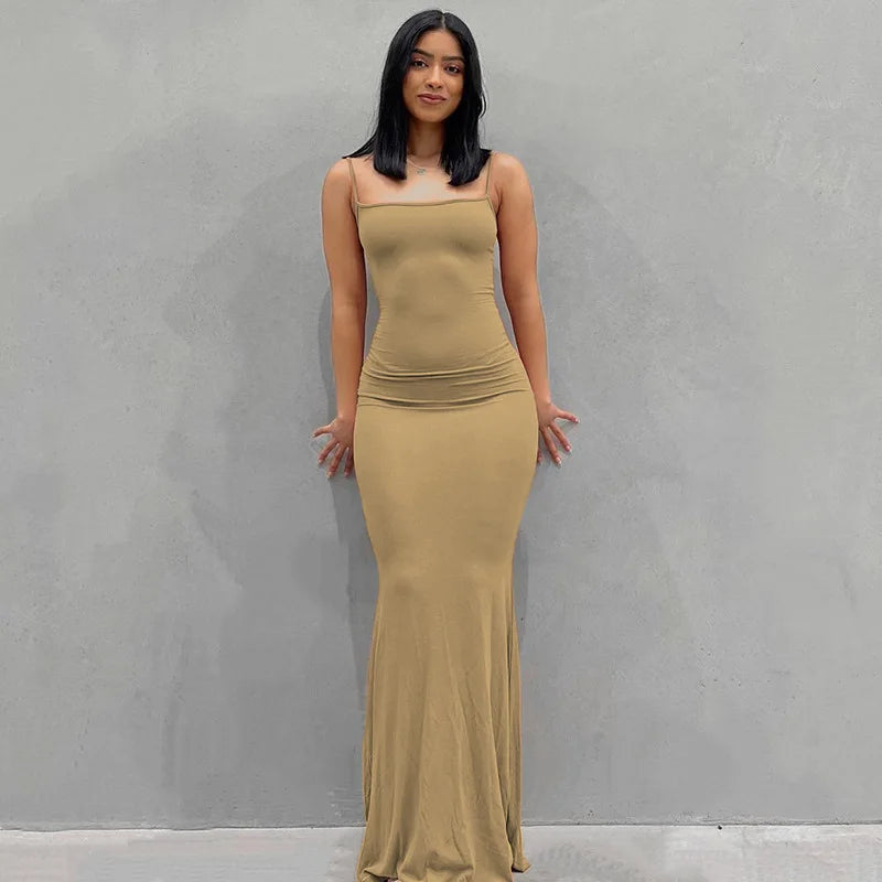Damen Boho Sommerkleid Strandkleid Midikleid Freizeitkleid Ärmellos Trägerkleid