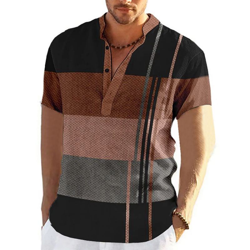 Herren Poloshirt POLO Shirt Zip Kontrast Kragen Kurzarm Slim Fit Hemd Polohemd Neu
