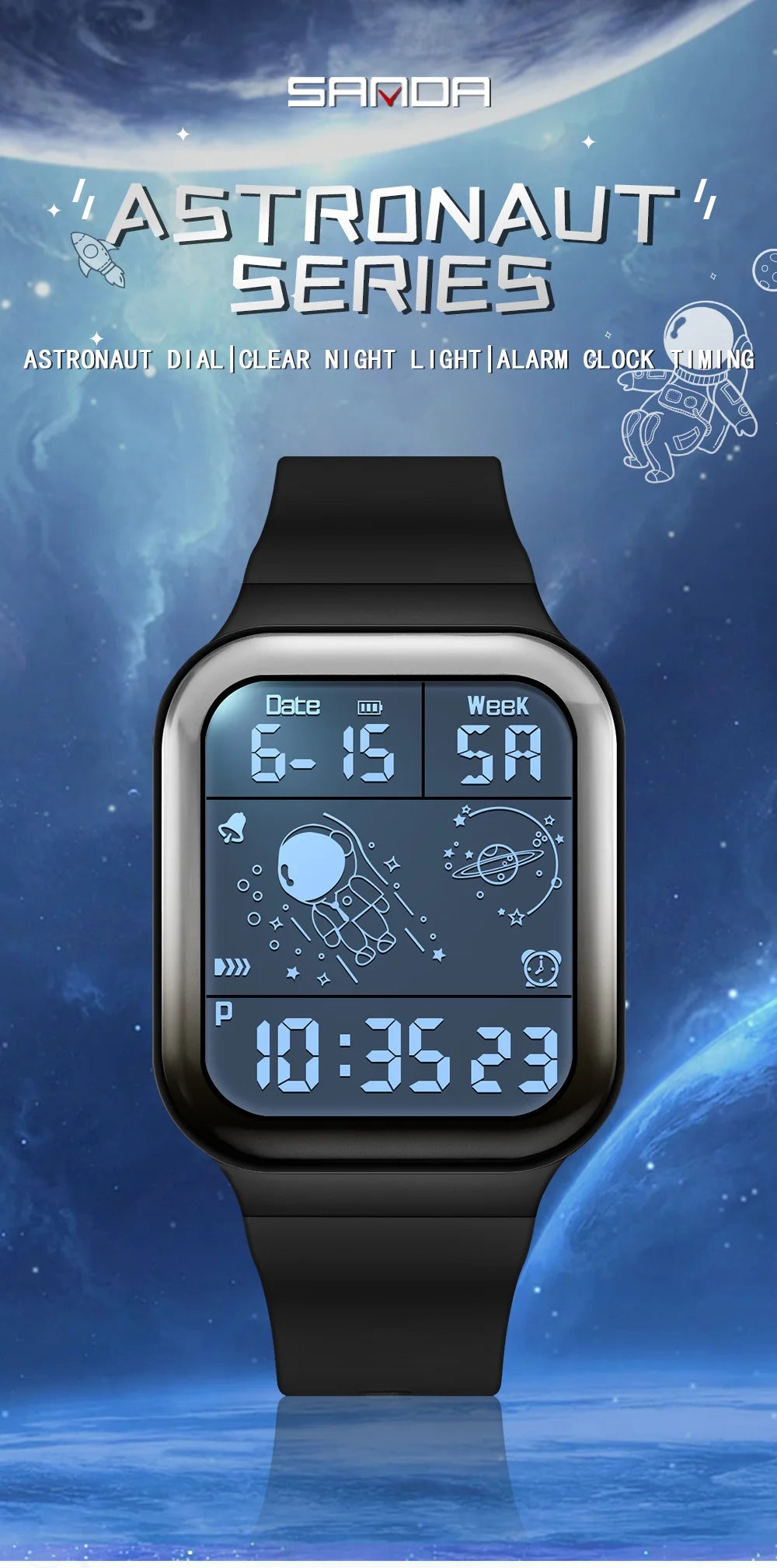 Herren Armbanduhr Digital Uhr Silber Edelstahl Quarzuhr Luxus Chronograph
