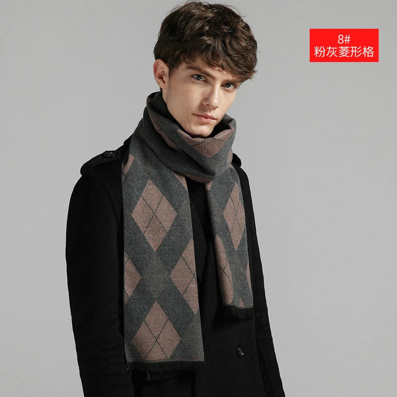 Herren Schal Winterschal Stola Schlauchschal Halstuch Wollschal Strickschal Loop