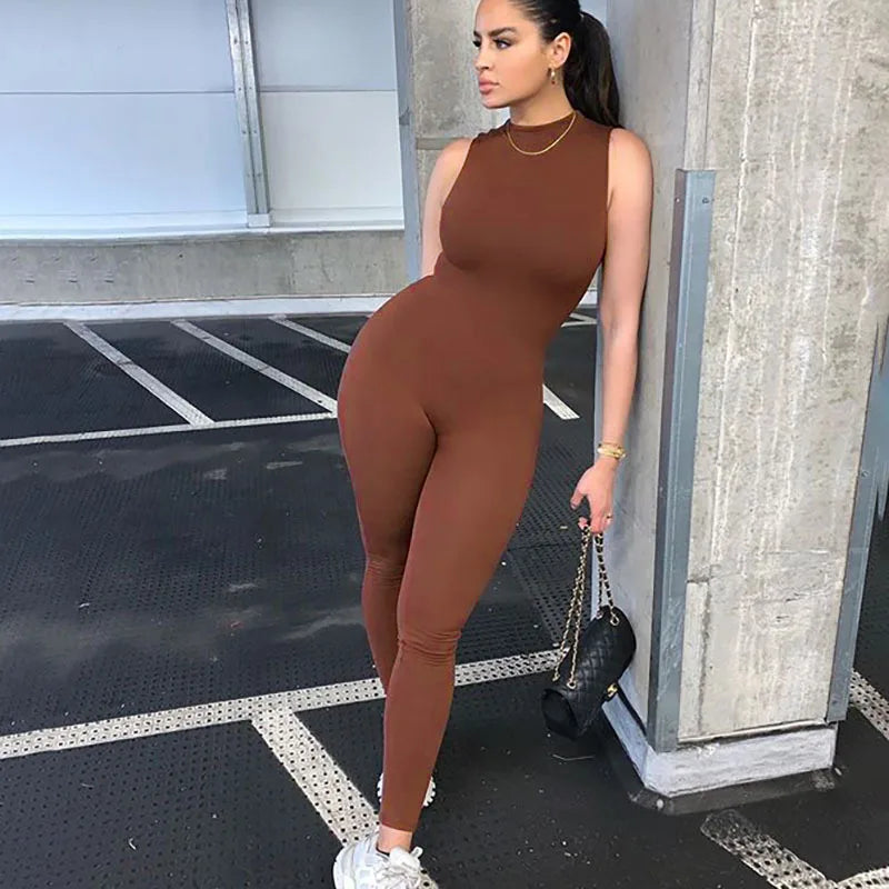 Damen Overall Bodycon Jumpsuit Streetwear Fitness-Strampler Playsuit Leggins