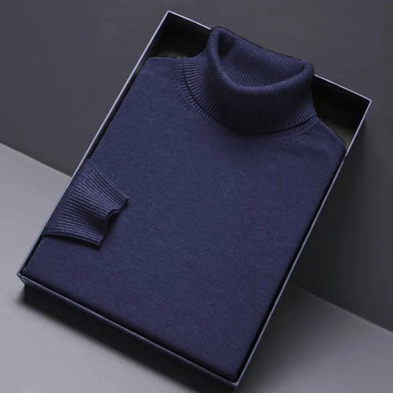 Herren Rollkragen Pullover Sweatshirt Leichter Pulli Sweater Shirt Langarmshirt