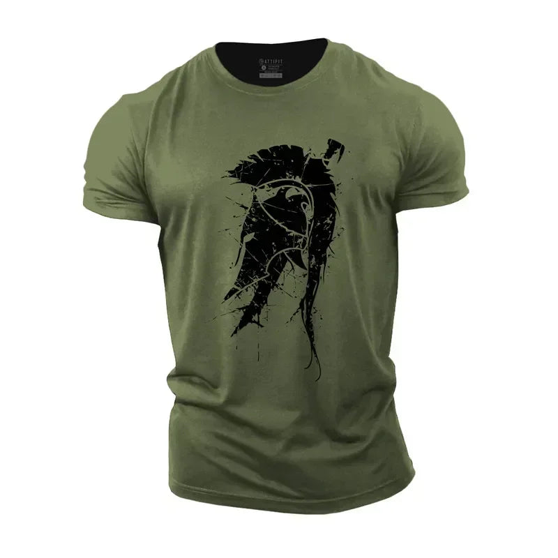 GYM Shirt Sport T-Shirt Herren Fitness Sportswear Streetwear Sparta Helm Top