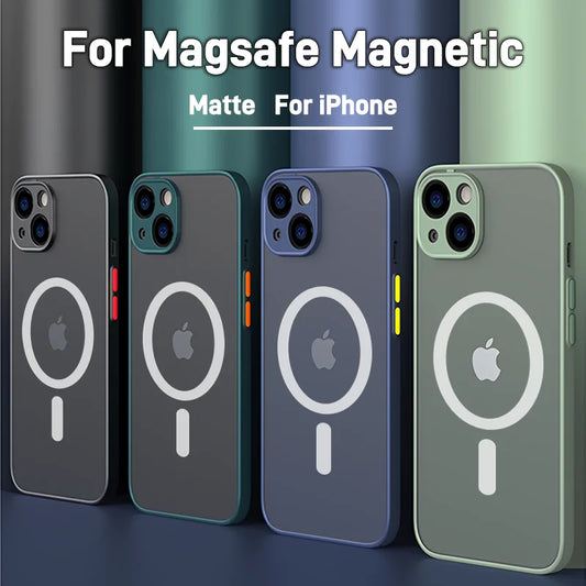 Custodia Cover Magsafe cellulare per iPhone 13 14 15 16 pro max Silicone Bumper