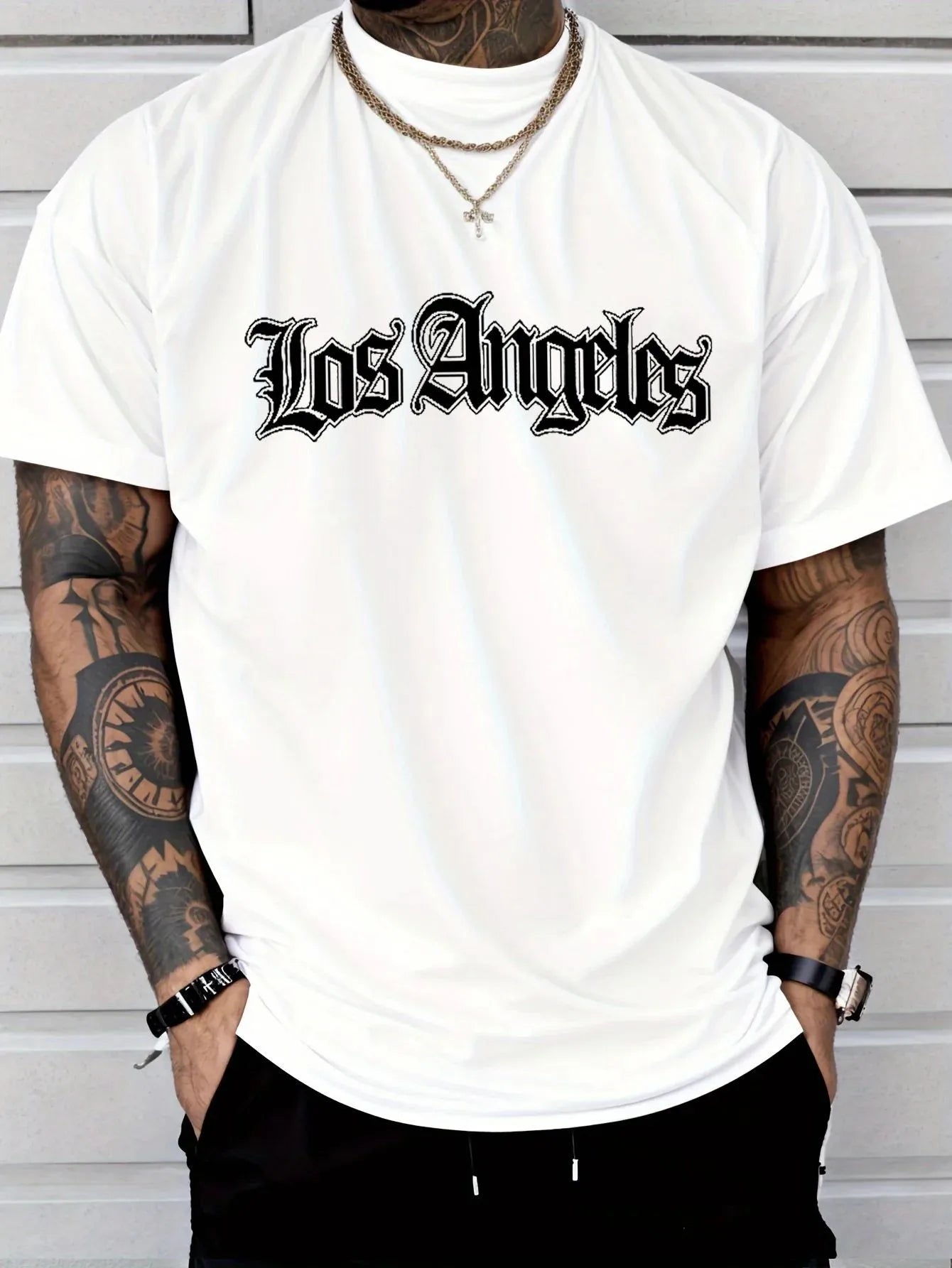 Herren T-Shirt Los Angeles Shirt Rundhals Streetwear Tank Top Hemd Polohemd Tops