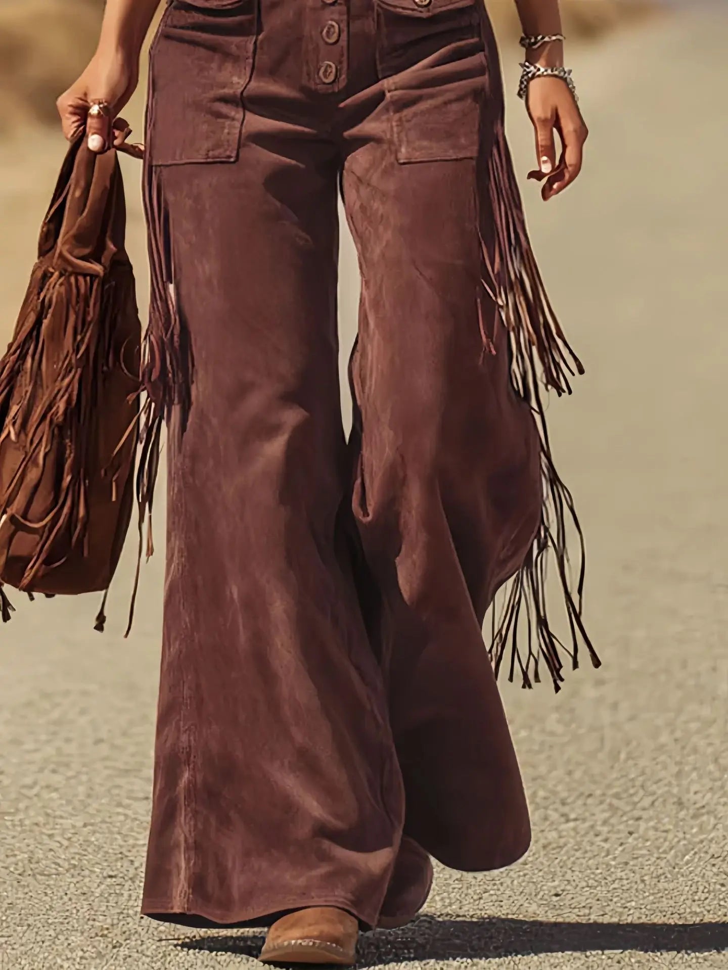 Damen Fashion Hose Latzhose Schlaghose Retro Western Flare Trägerhose Overall