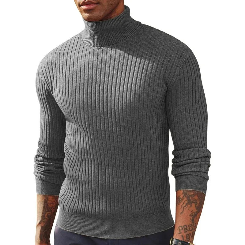 Herren Rollkragen Pullover Sweatshirt Leichter Pulli Sweater Shirt Langarmshirt