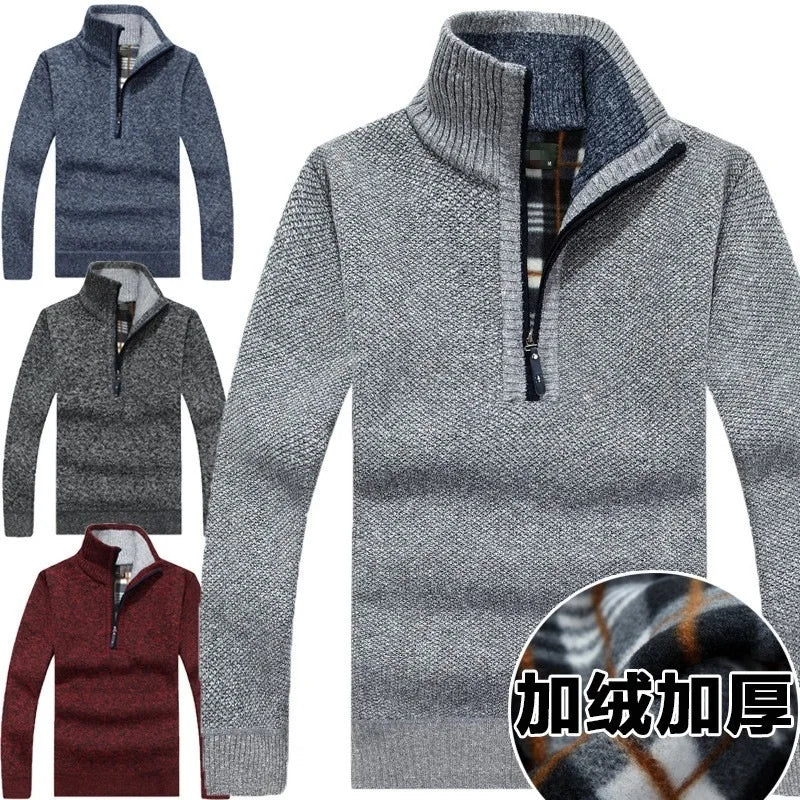 Herren Pullover Sweatshirt Troyer Pulli Sweater Stehkragen Zipper Langarmpulli