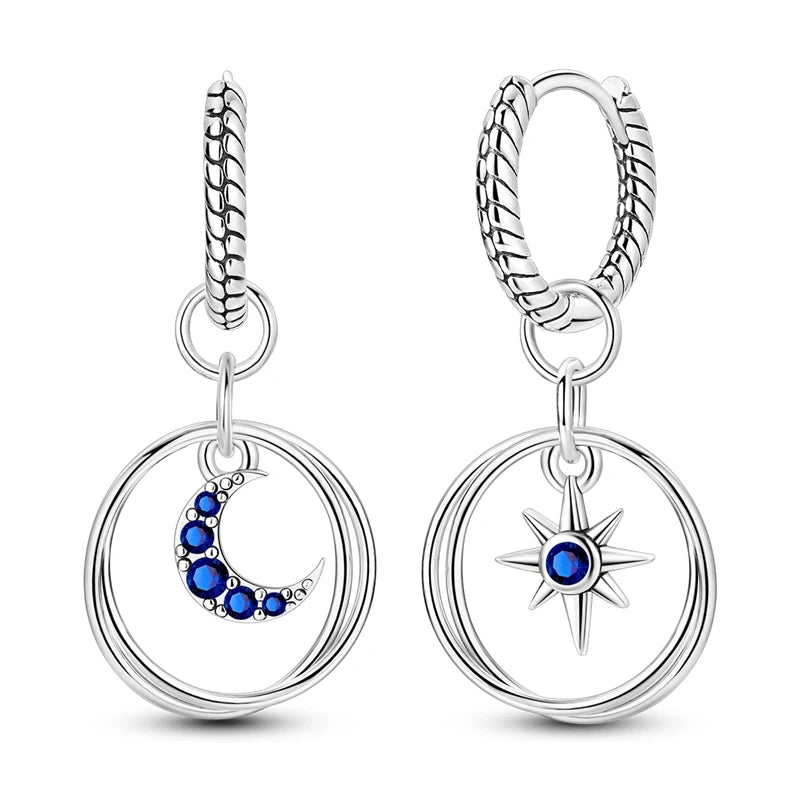 Funkelnde 925er Silber Creolen m. Zirkonia | Luxus-Qualität | Trend Ohrringe