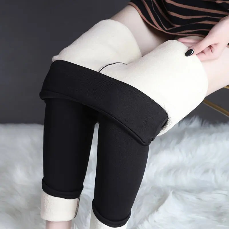 Frauen Winter Warm Thermo Hose Innenfleece Strumpfhose Blickdicht Hosen Leggins
