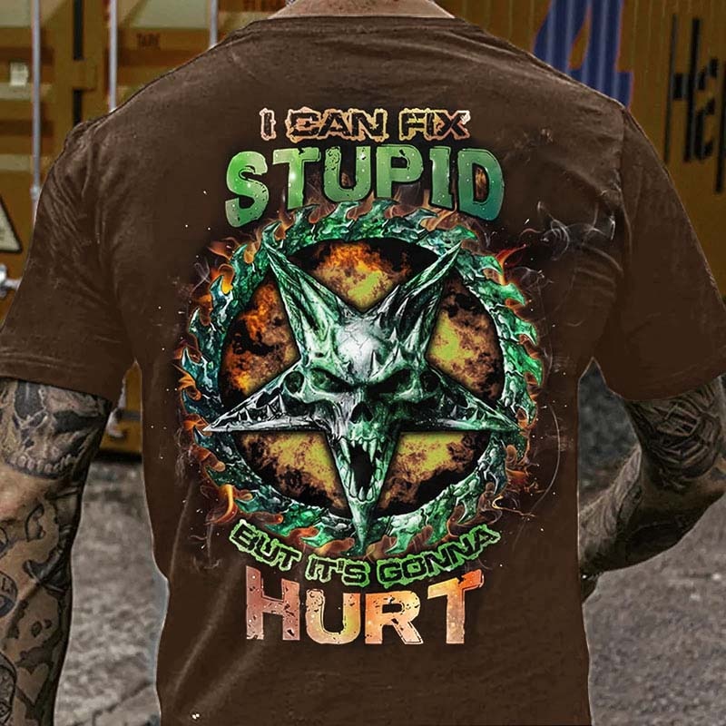 Herren Metal Skull Horror 3D T-Shirt Rundhals Unisex Sommer Streetwear
