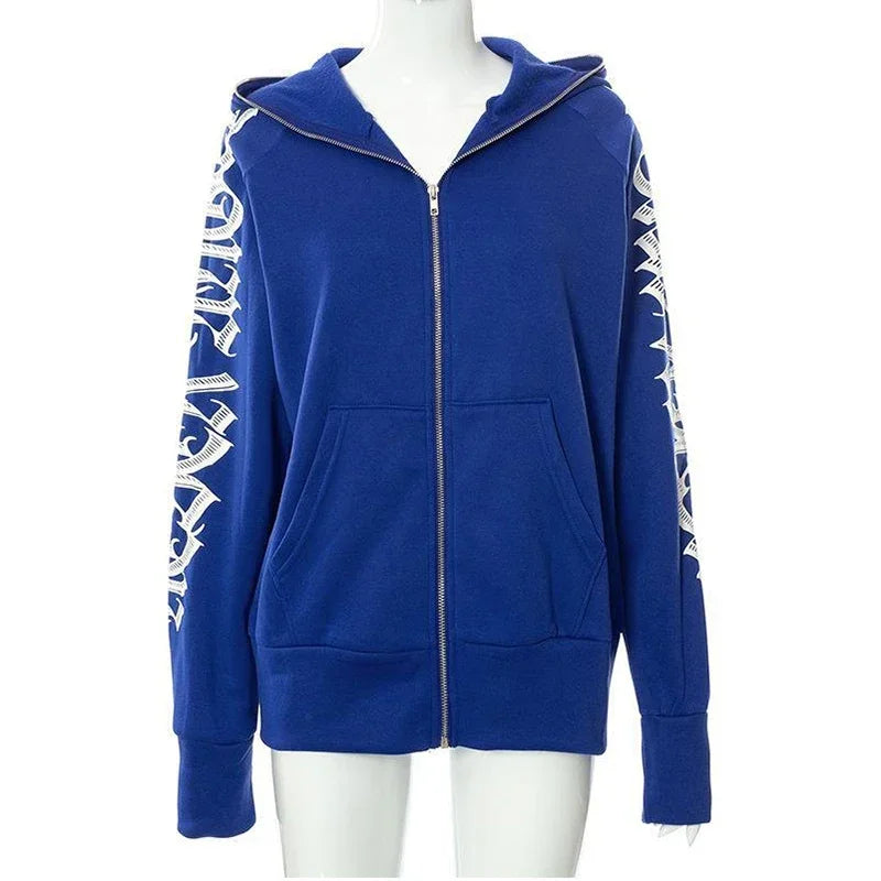 Gothic Kapuzenpullover Sweatshirt Fleece Hoodie Pulli Damen Kapuzenpulli Shirt
