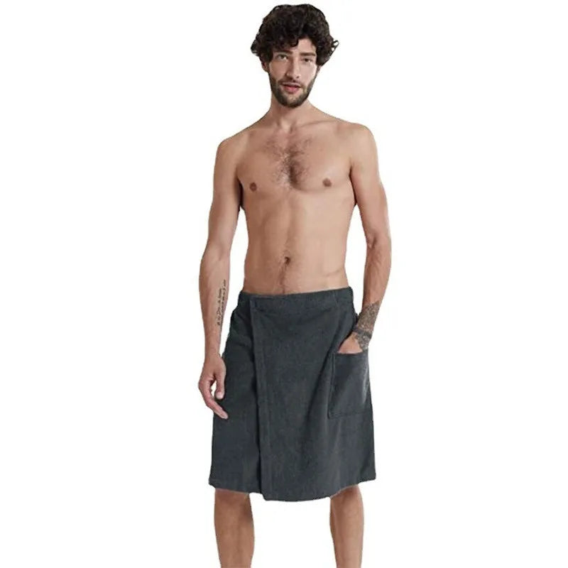 Saunatuch Herren Handtuch Saunakilt Sarong Kilt Wellness Sauna Klettverschluss