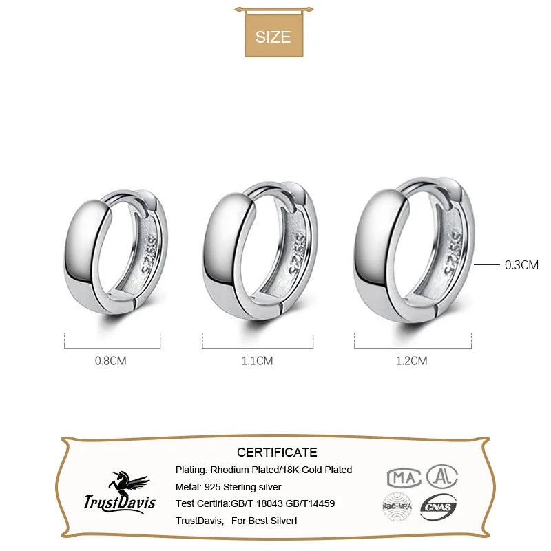 1 Paar Creolen aus 925 Sterling Silber Ohrringe Zirkonia Ohrstecker NEU