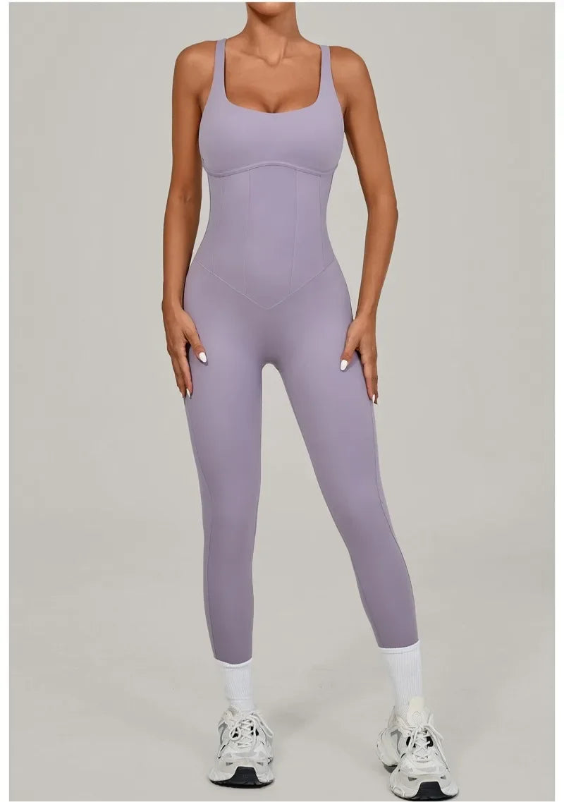 Tuta intera Sportiva Donna Rompers Pantaloni Yoga Palestra Sexy Jumpsuit Tutina
