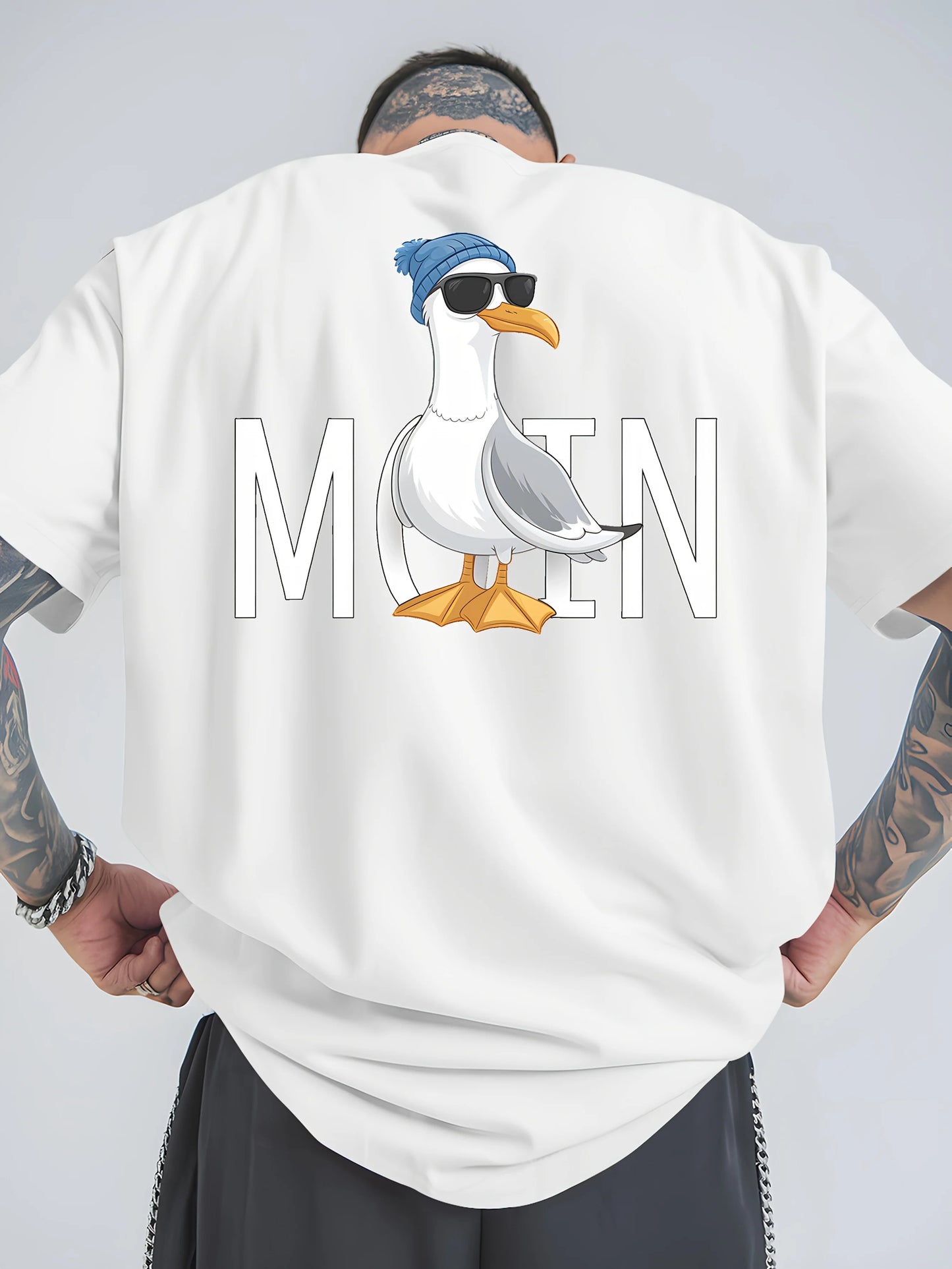 Herren T-Shirt Moin Spacken Shirt Rundhals Streetwear Tank Top Hemd Polohemd